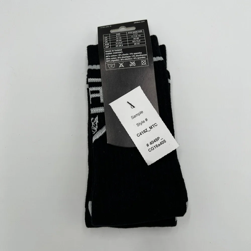 Adidas NHL Los Angeles Kings Crew Socks Mens Large Black Silver New